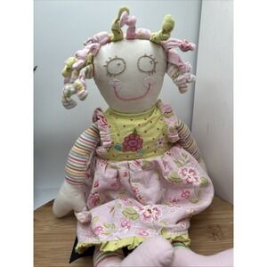 Vintage 2010 MAISON CHIC CRAZY RAG DOLL Country Cottage Shabby Floral Dress